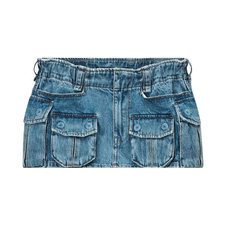 Alexander Wang Cargo Pocket Skirt Vintage Light Indigo