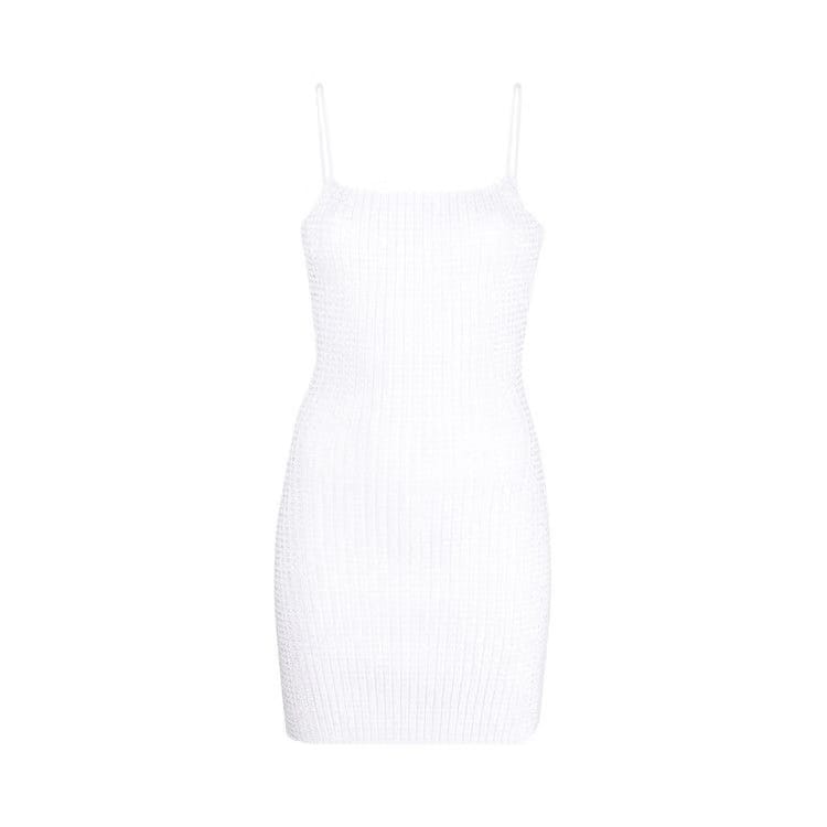 Alexander Wang Clear Crystal Rib Mini Dress White