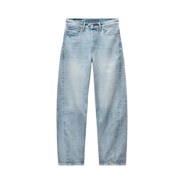 Alexander Wang Crystal Beltloop Float Mid Rise Relaxed Jean Vintage Bleach Blue