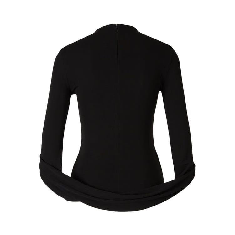 Alexander Wang Drape Back Long-Sleeve Top Black