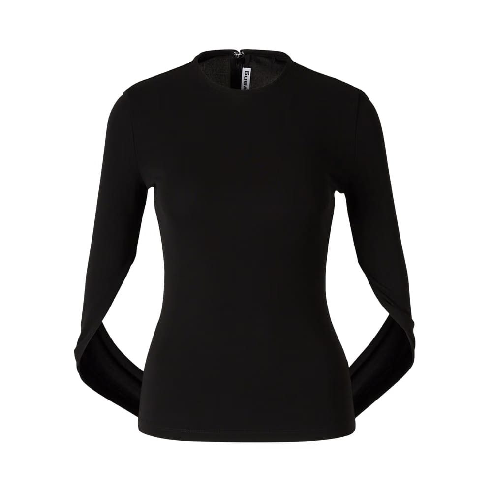 Alexander Wang Drape Back Long-Sleeve Top Black
