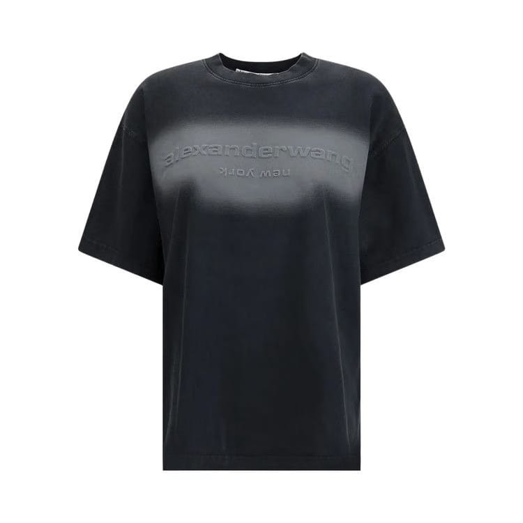 Alexander Wang Emboss Shorts-Sleeve T-Shirt Washed Black