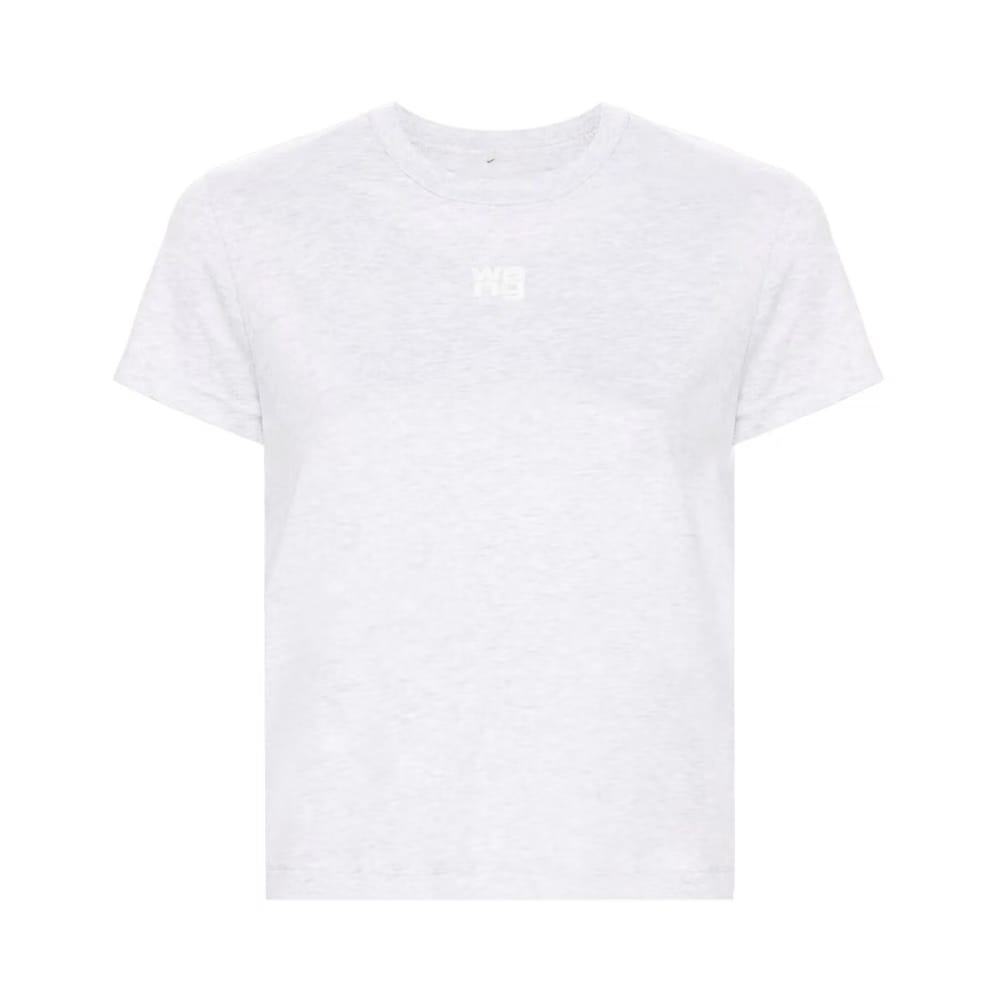 Alexander Wang Essential Jersey Puff Logo Shrunk T-Shirt White