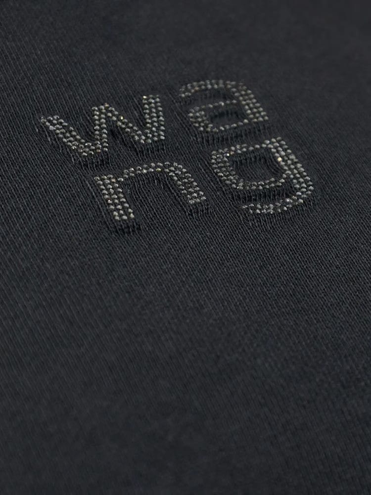 Alexander Wang Hotfix Logo Crewneck Sweatshirt Washed Black
