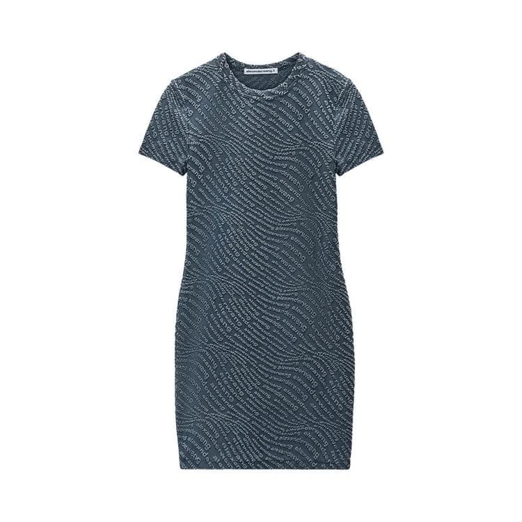 Alexander Wang Jacquard Logo Mini Dress Graphite