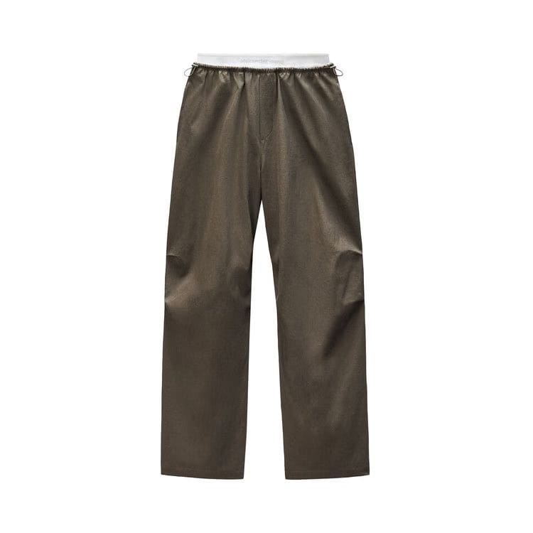 Alexander Wang Mid Rise Logo Elastic Pants Army Green