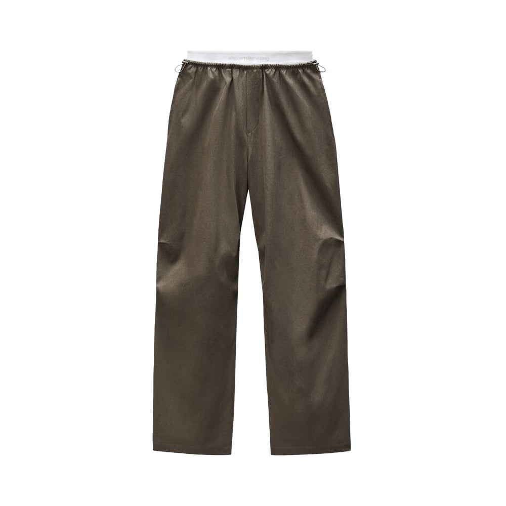 Alexander Wang Mid Rise Logo Elastic Pants Army Green
