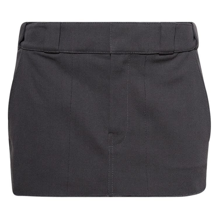 Alexander Wang Mid Rise Workwear Skort W/ Distressed Crease Tornado