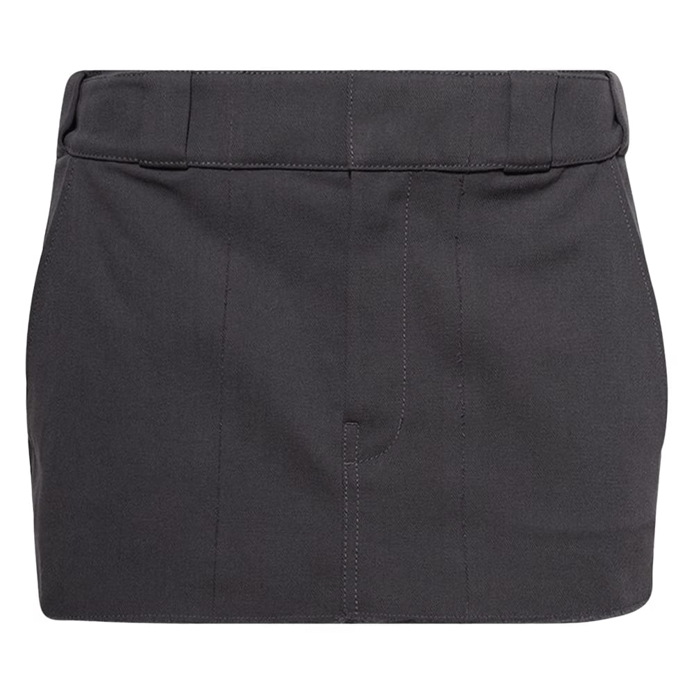 Alexander Wang Mid Rise Workwear Skort W/ Distressed Crease Tornado