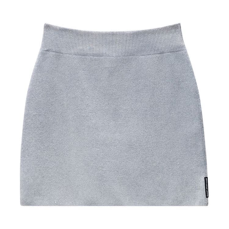 Alexander Wang Mini Skirt W/ Embossed Logo Washed Grey