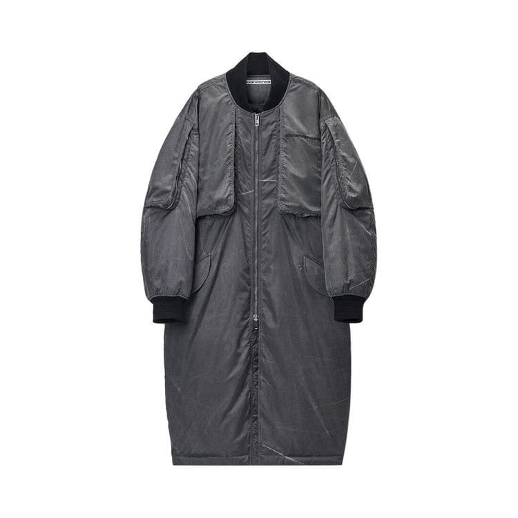 Alexander Wang Oversized Padded Parka Coat Black Biowash