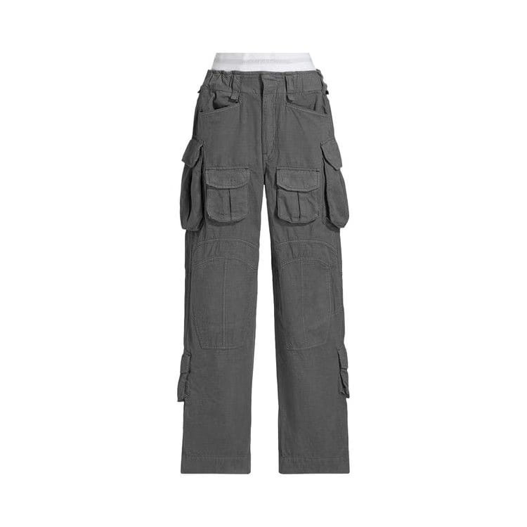 Alexander Wang Pre-Styled Cargo Pant W/ Logo Elastic Balsam Green