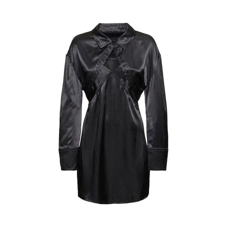 Alexander Wang Prestyled Slip Dress W/ Bolero Combo Black