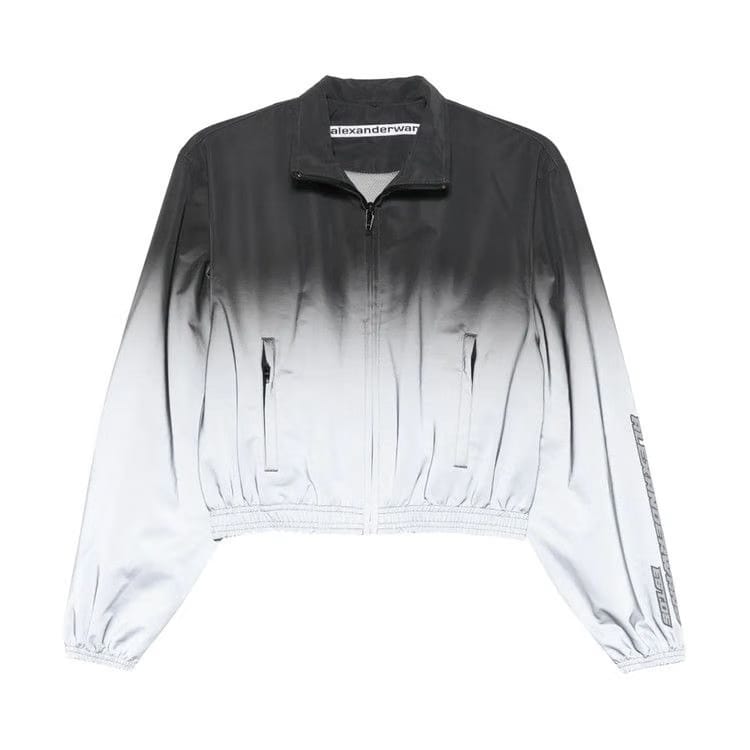 Alexander Wang Reflective Shrunken Track Jacket Silver/Black