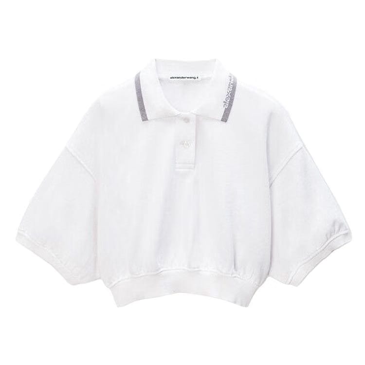 Alexander Wang Relaxed Cropped Cinched Polo White