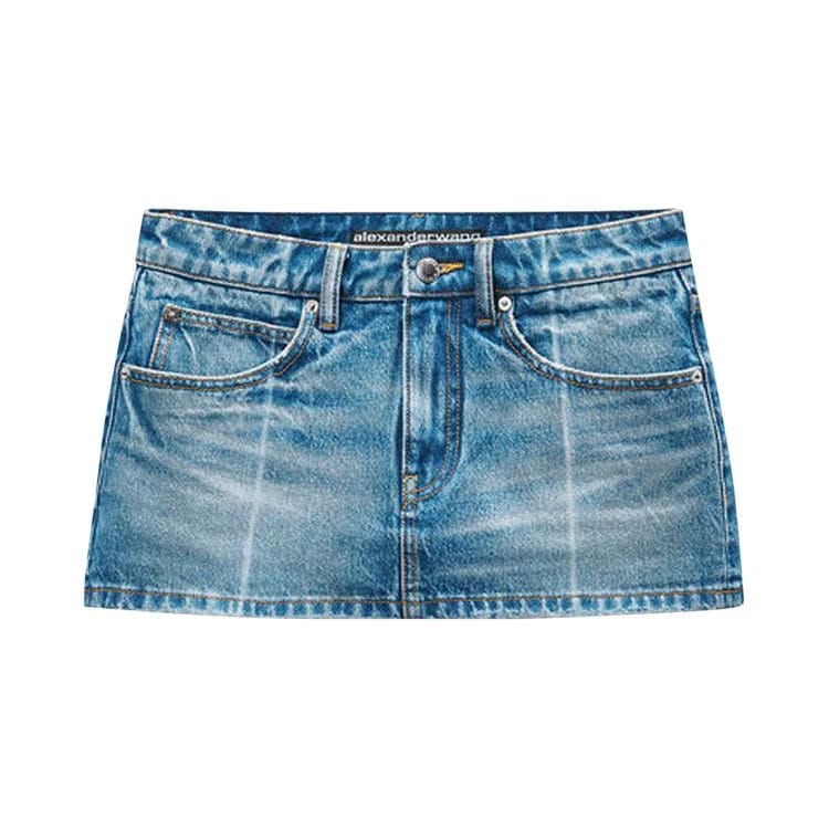 Alexander Wang Skort W/ Faded Fold Lines Vintage Marbled Blue
