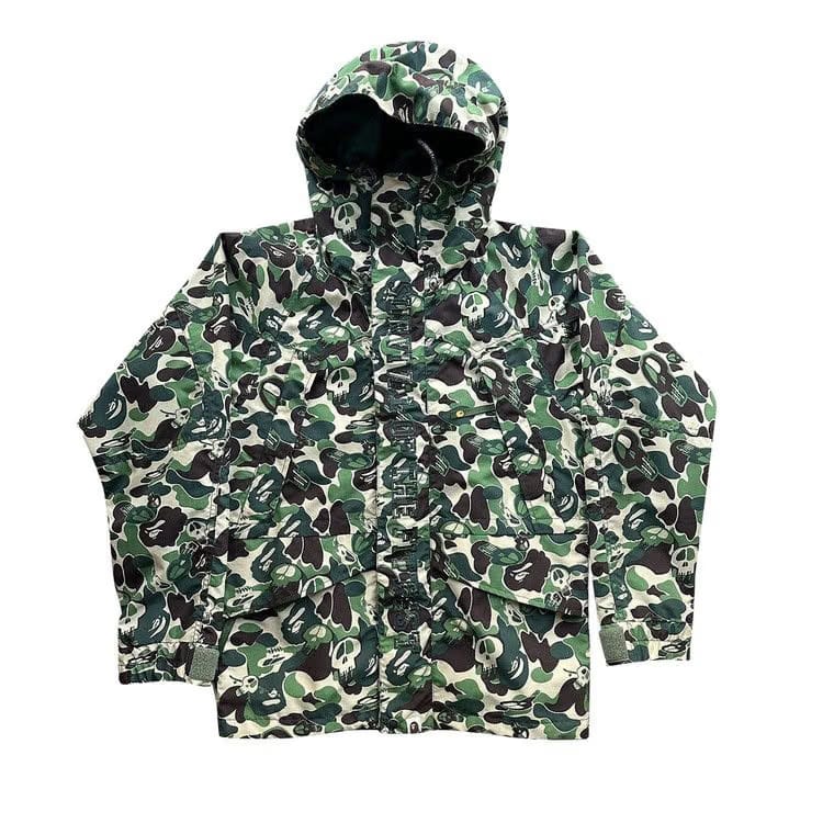 BAPE x Stussy Skull Camo Snowboard Jacket Green