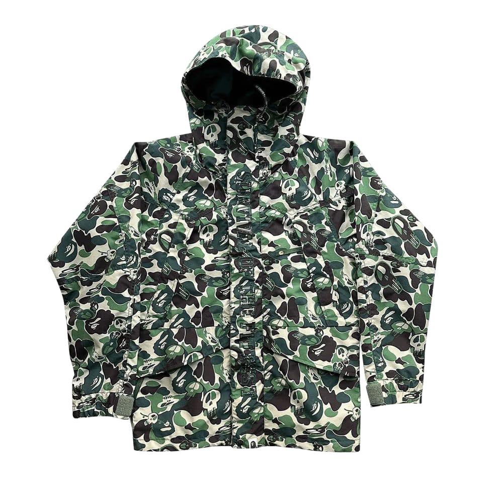 BAPE x Stussy Skull Camo Snowboard Jacket Green