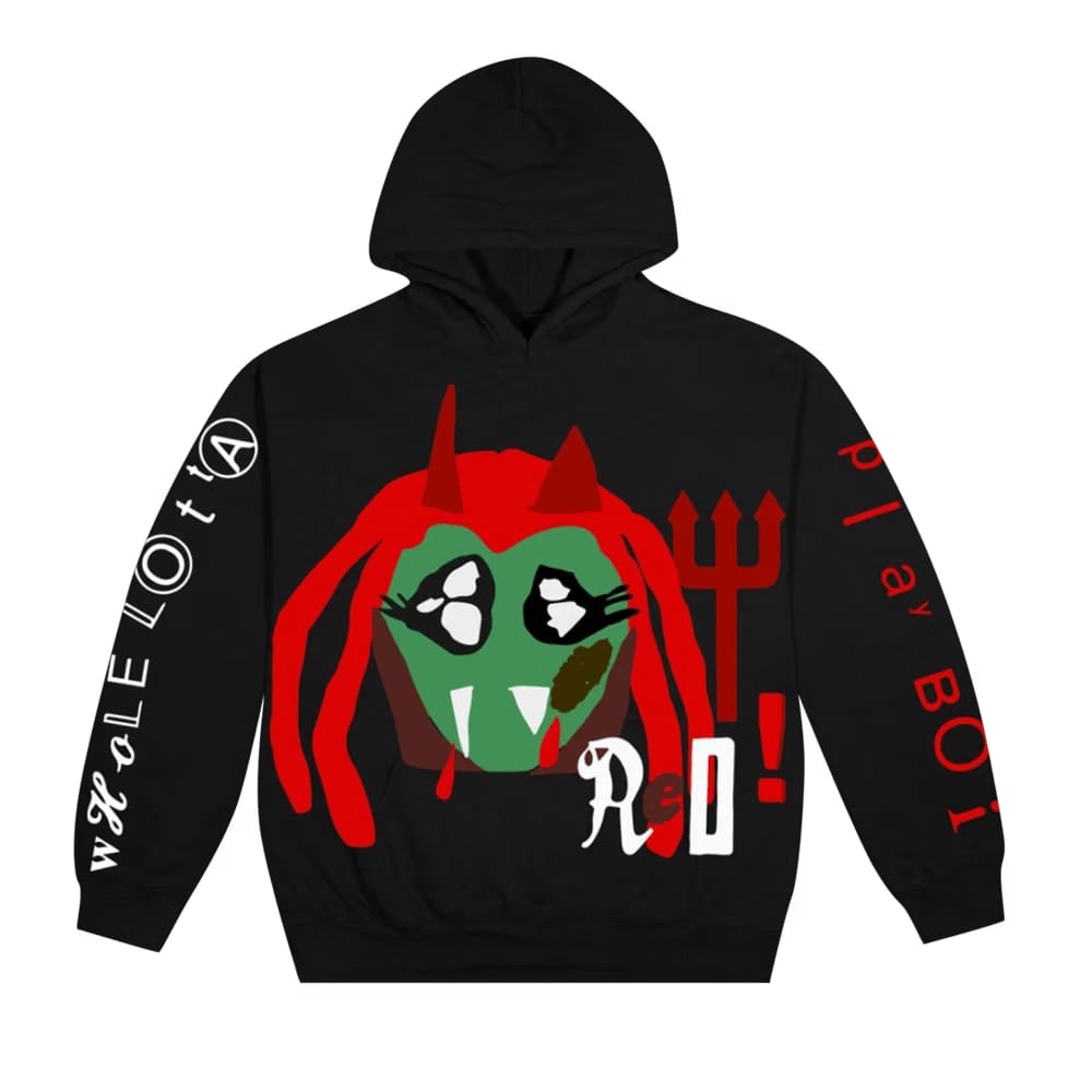 Cactus Plant Flea Market x Playboi Carti Whole Lotta Red King Vamp Hoodie Black