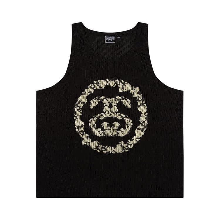 Denim Tears x Stussy Double S Wreath Gym Tank Black