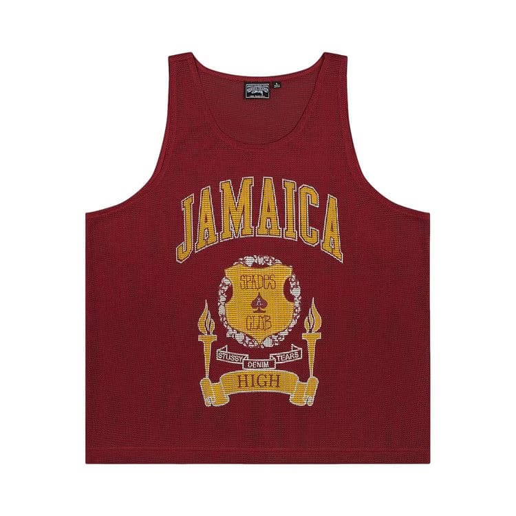 Denim Tears x Stussy Jamaica High Gym Tank Cardinal