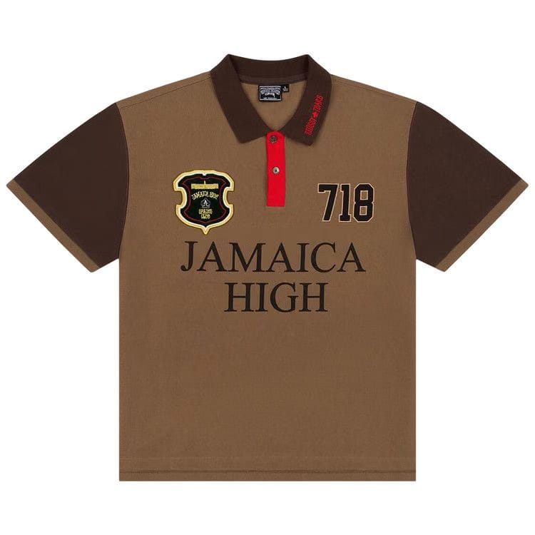 Denim Tears x Stussy Spades Team Polo Brown