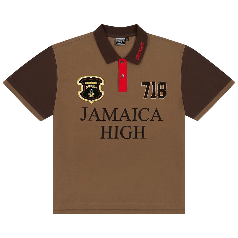 Denim Tears x Stussy Spades Team Polo Brown