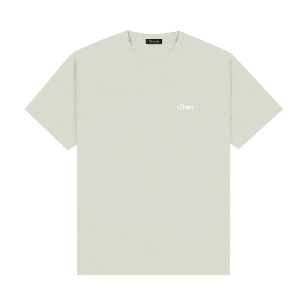 Dime Cursive Small Logo T-Shirt Charcoal Moss