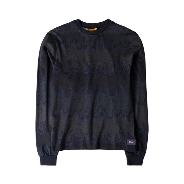 Dime Space Flame Long-Sleeve Shirt Black