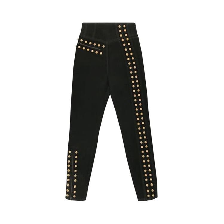 Gucci Coated Denim Pant With Studs Black
