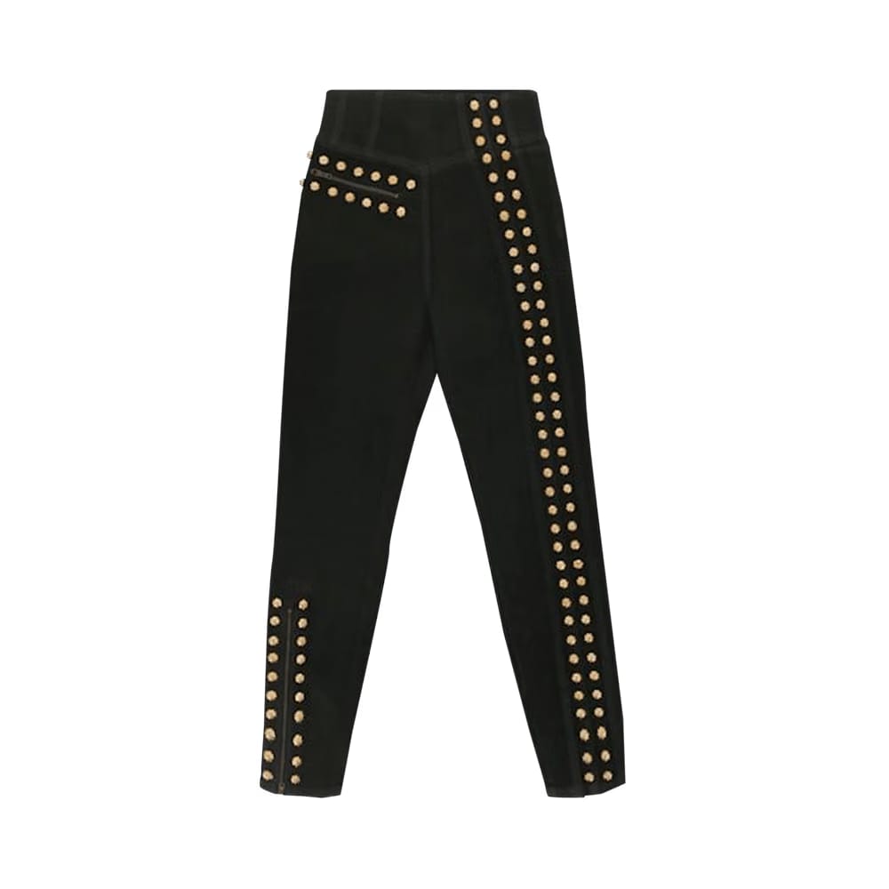 Gucci Coated Denim Pant With Studs Black