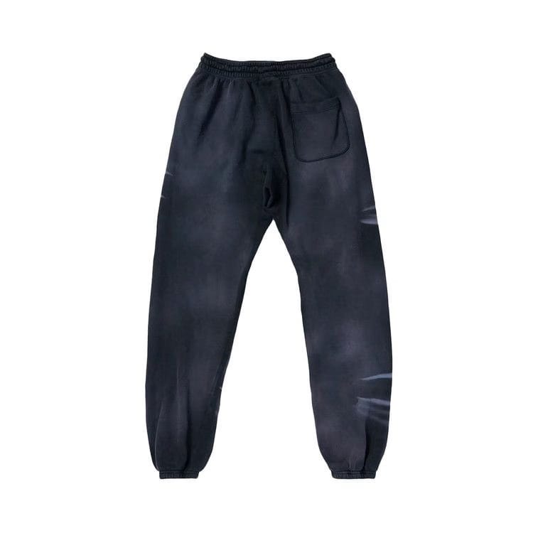 Hellstar Airbrushed Skull Sweatpants Midnight Dye Black