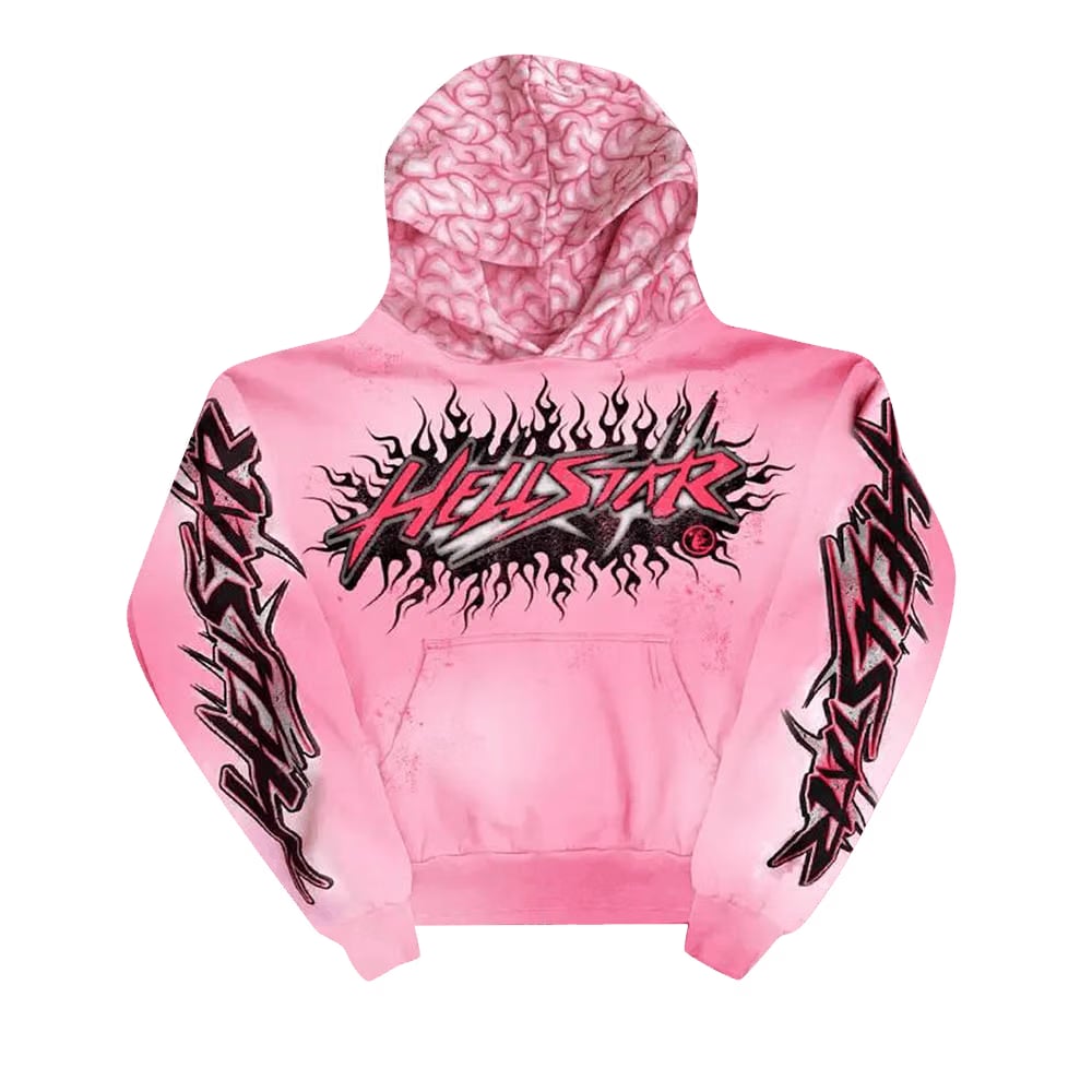 Hellstar Brainwashed With Brain Hoodie Pink