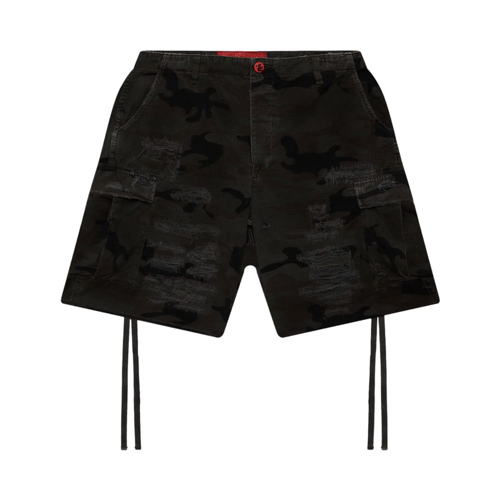 Hellstar Distressed Cargo Shorts Black