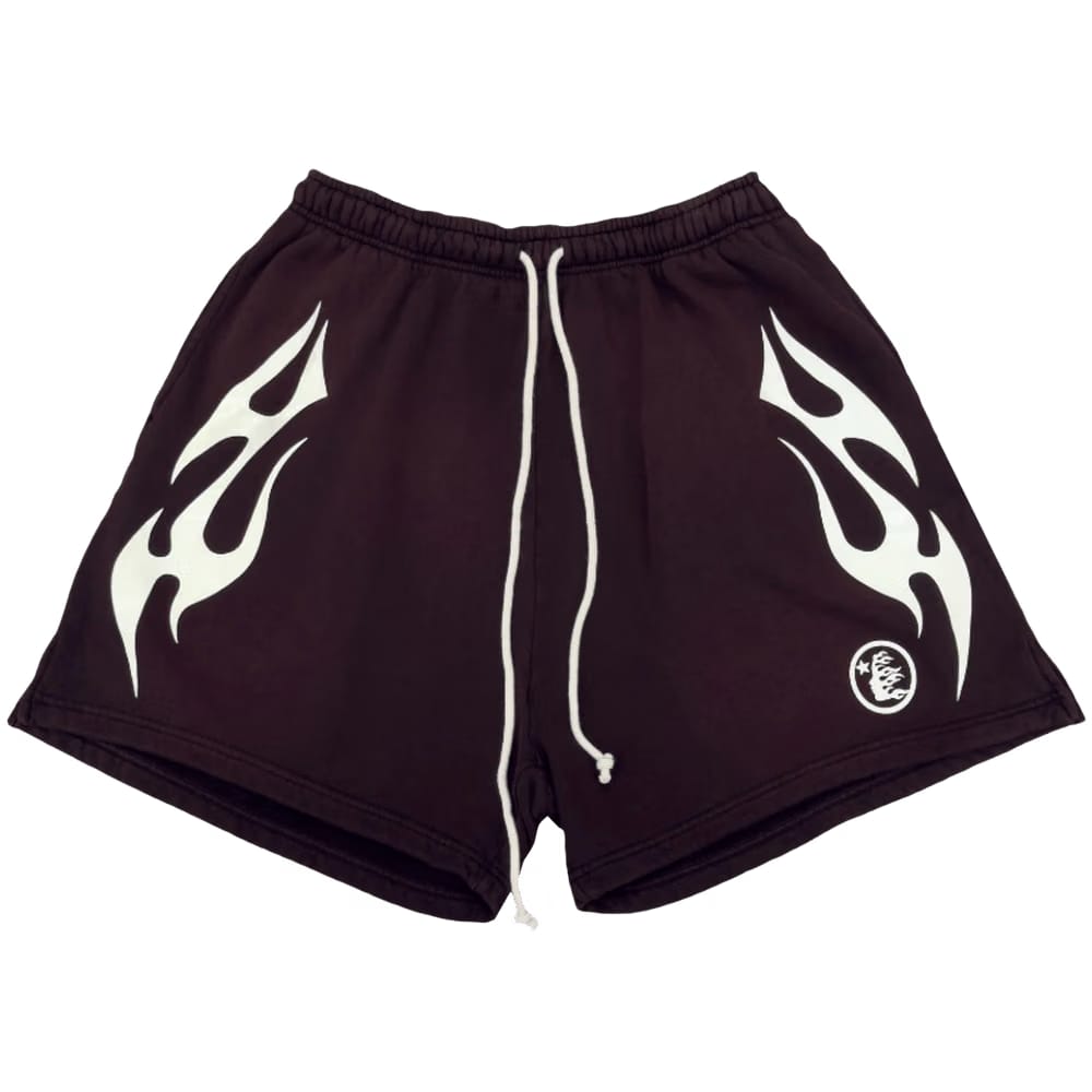 Hellstar Flame Shorts Brown