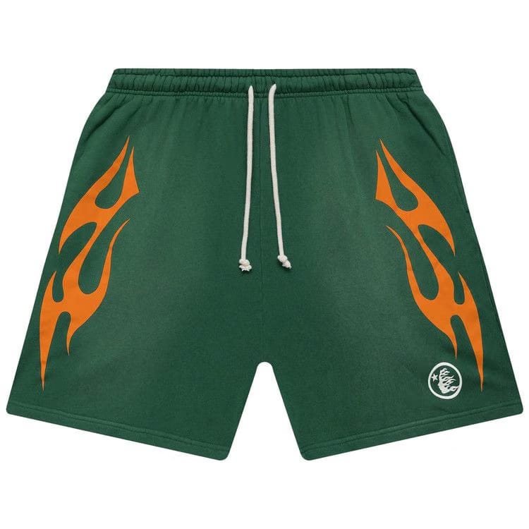 Hellstar Flame Shorts Green