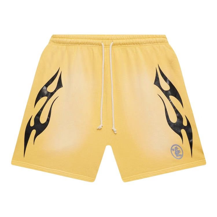 Hellstar Flame Shorts Yellow