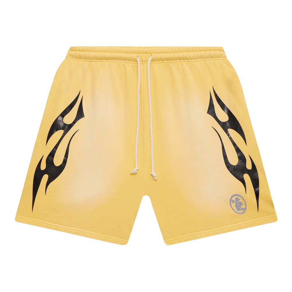 Hellstar Flame Shorts Yellow