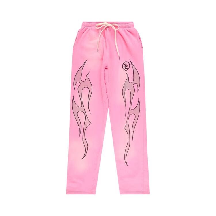 Hellstar Flame Sweatpants Pink/Silver