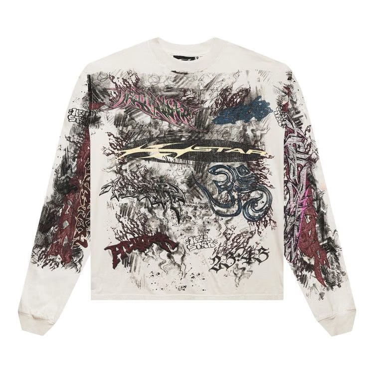 Hellstar Graffiti Long-Sleeve White
