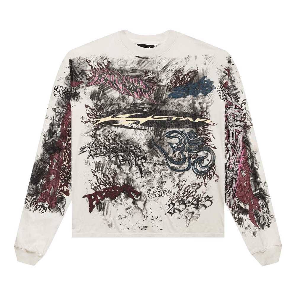 Hellstar Graffiti Long-Sleeve White
