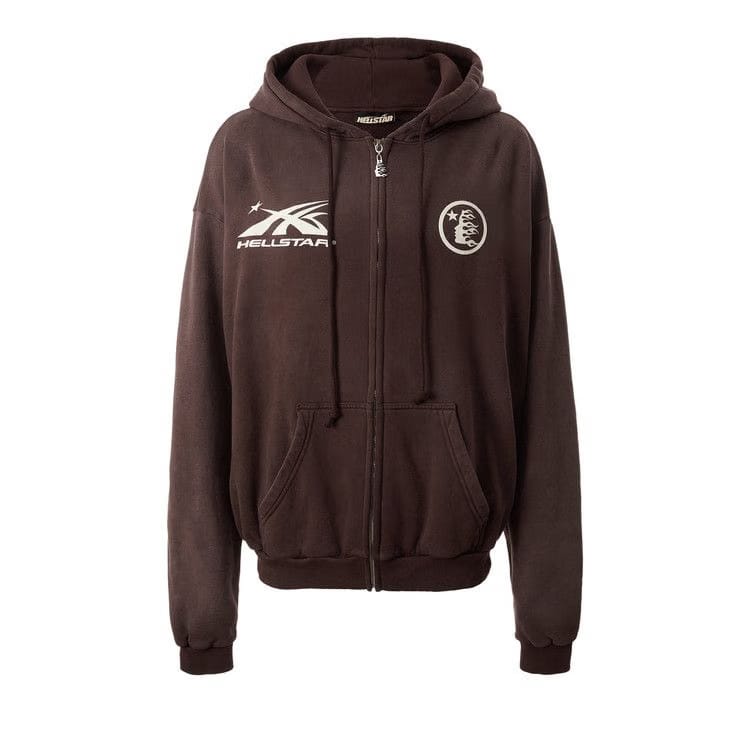 Hellstar Hs Logo Zip-Up Brown