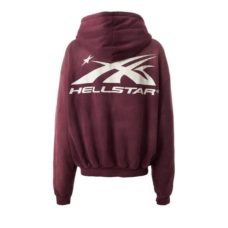 Hellstar Hs Logo Zip-Up Burgundy