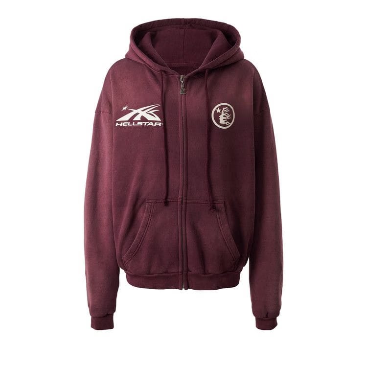 Hellstar Hs Logo Zip-Up Burgundy