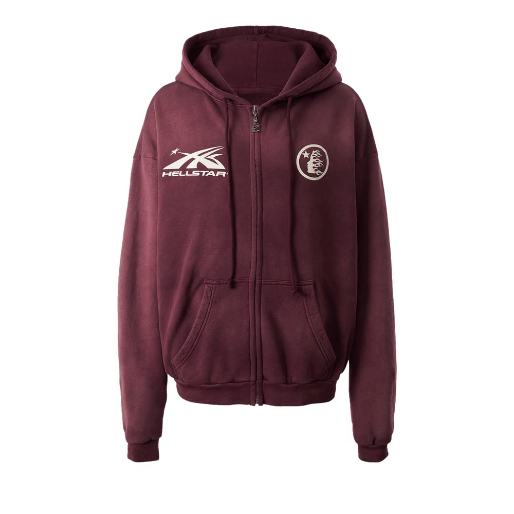 Hellstar Hs Logo Zip-Up Burgundy