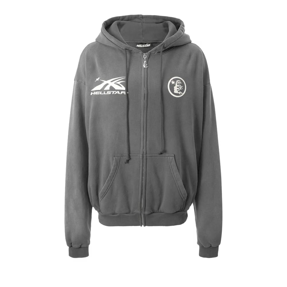 Hellstar Hs Logo Zip-Up Grey