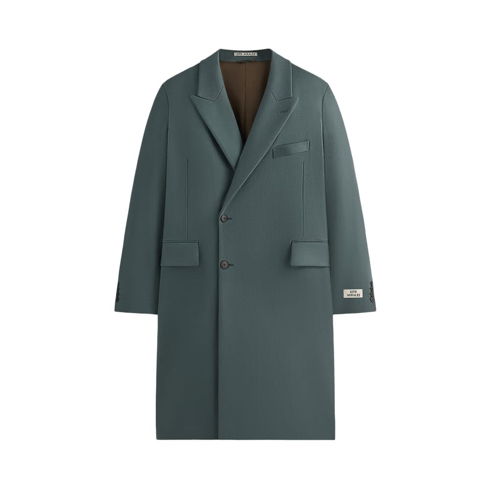 Kith 101 For Auralee Melton Chesterfield Coat Balsam Green