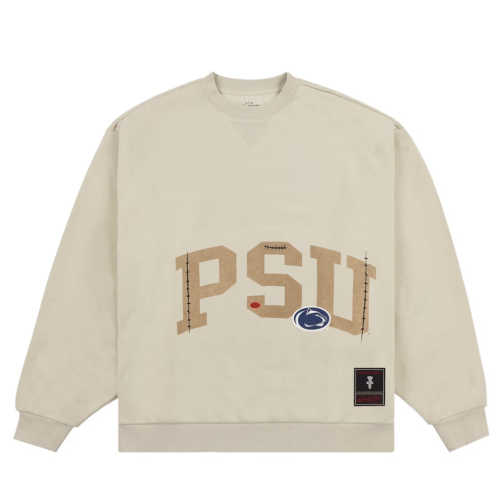 Cactus Jack by Travis Scott x Mitchell & Ness Penn State University Crewneck Tan