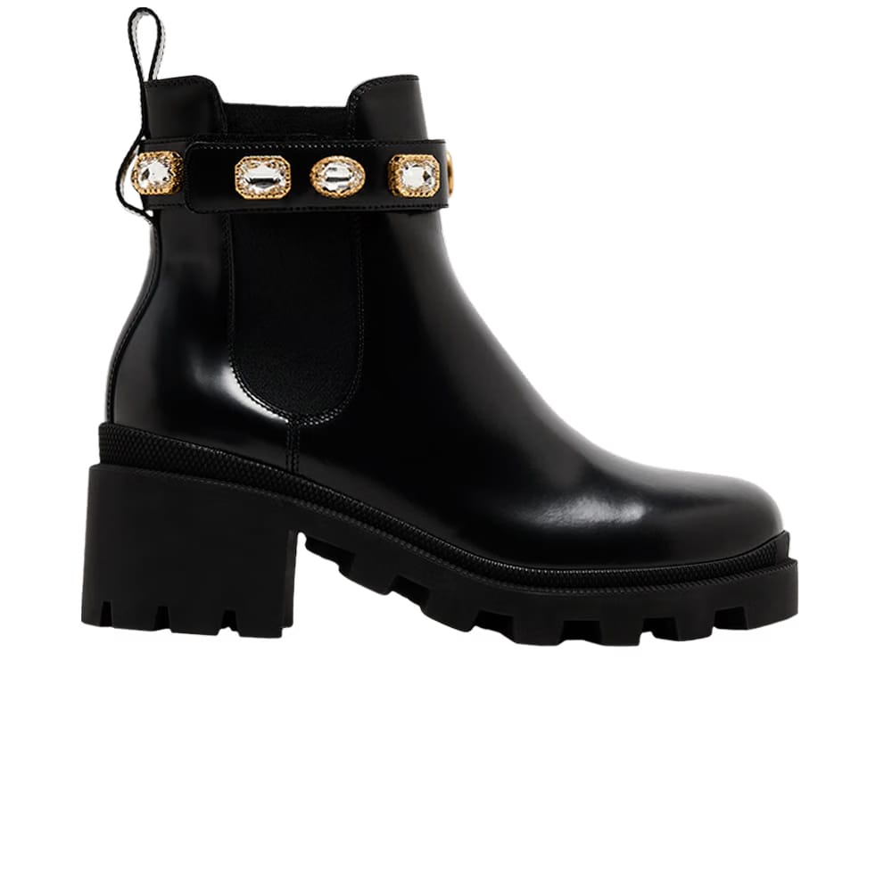 Gucci Wmns Leather Ankle Boot 'Belt - Black'