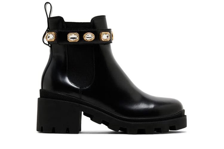 Gucci Wmns Leather Ankle Boot 'Belt - Black'